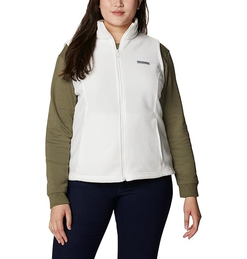 Columbia Womens Benton Springs Fleece Vest, Sea Salt, Small