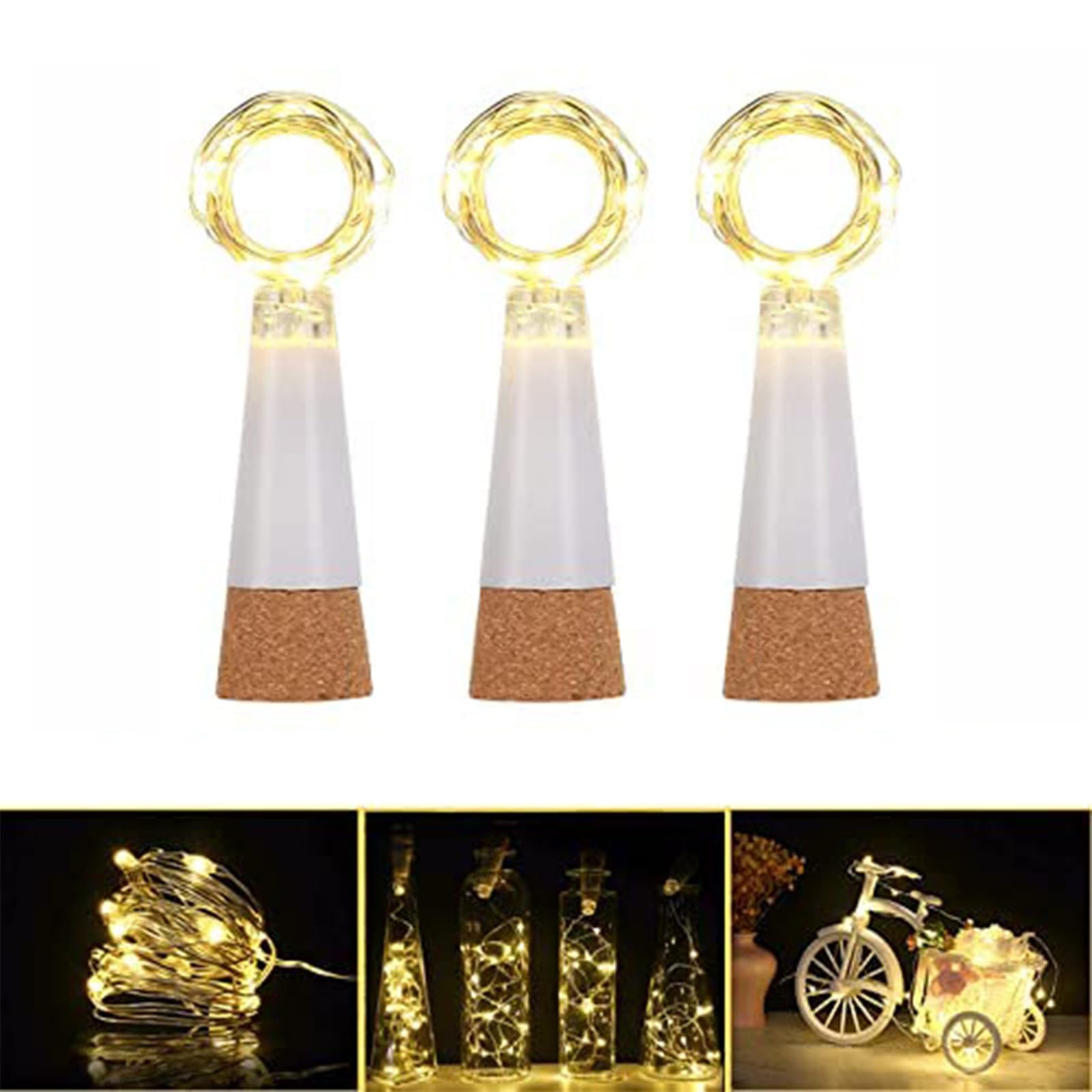Photo 1 of Ceepko USB Bottle Lights Rechargeable, Copper Wire Waterproof Fairy Cork String Lights for Party Halloween Christmas Decorations