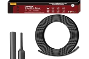 CUBEFELLER® 3:1 Waterproof Heat Shrink Tubing, 3/16 Inch, 20Ft, Black, Marine Grade Heat Shrink Tube Roll,Waterproof Adhesive Lined,Insulation Sealing Oil-Proof Wear-Resistant