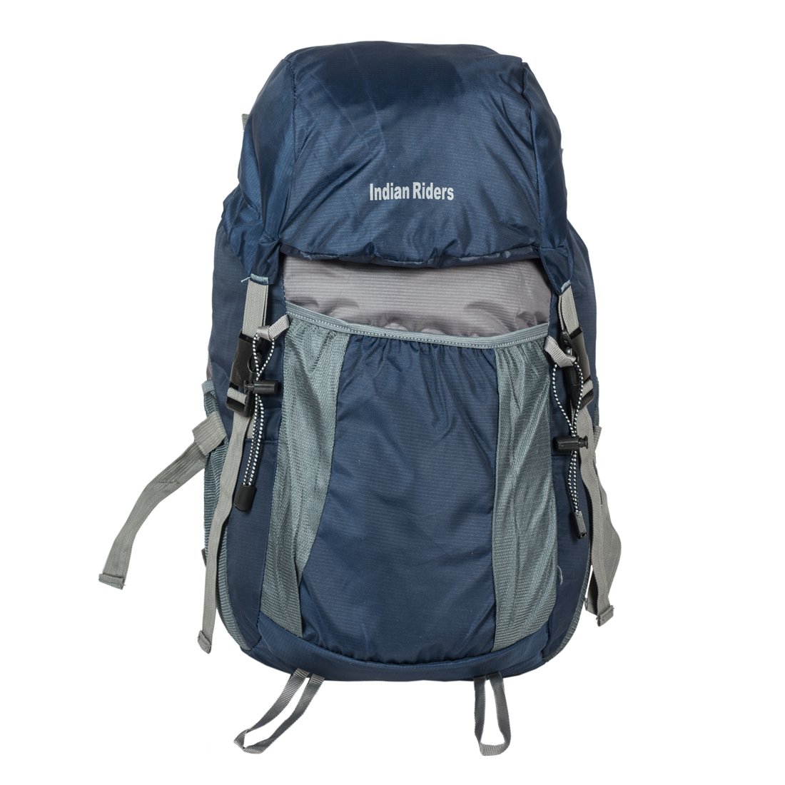 indian riders light weight foldable rucksack bag irrb-016 navy blue & grey 19"