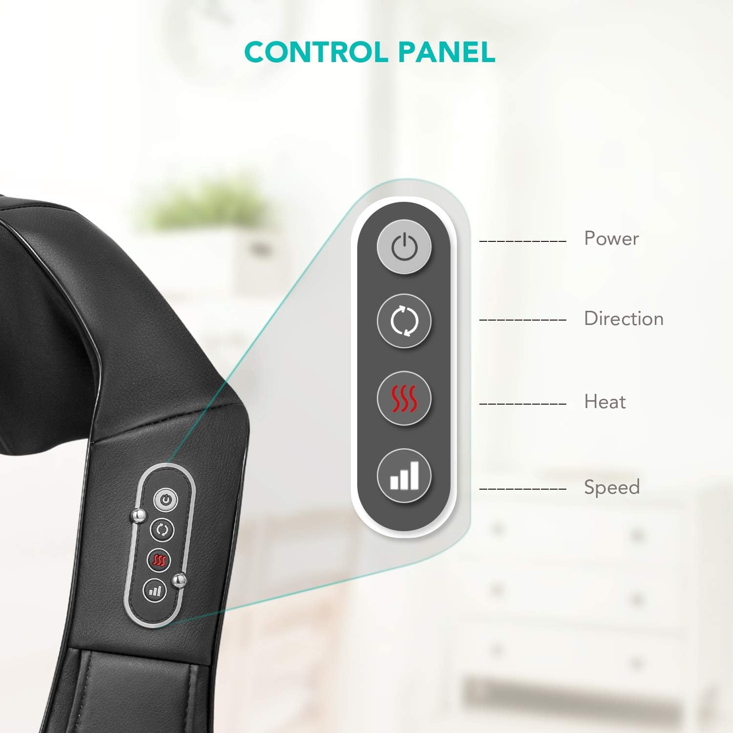 Naipo Shiatsu Back and Neck Massager with Heat Deep Kneading Massage for Neck, Back, Shoulder, Foot and Legs, Use at Home, Car, Office: Health & Personal Care