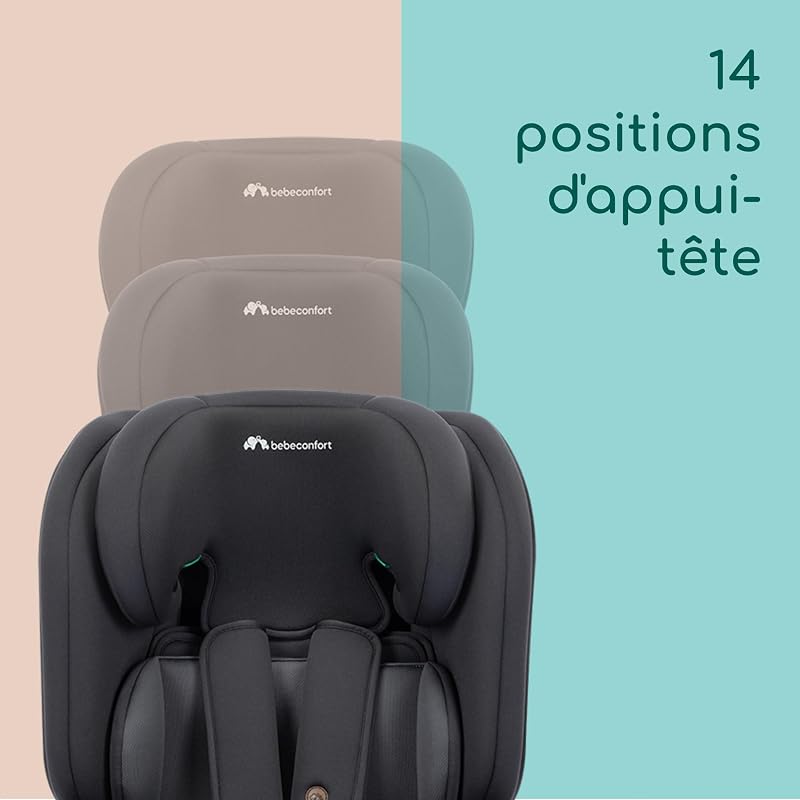 EverFix Plus i-Size, Siège Auto Évolutif, 76–150 cm, Full Black