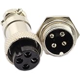 DGZZI 5Pairs GX16 4Pin Male Female Circular Aviation Connector Plug 16MM Wire Panel Metal Connector
