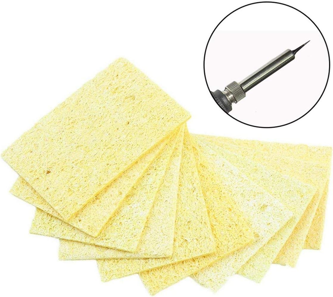 10pcs High Temperature Resistant Soldering Iron Solder Tip Welding Cleaning Sponge Yellow Heatstable Cleaning Sponge