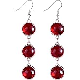 Goth Earrings for Women Vampire Earring Accessorie Witch Jewelry Red Dangle Earring Black Bat Moon Earrings Gothic Halloween Costume