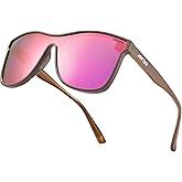 Jefoo Polarized Sunglasses Men Trendy Mirrored shades Women Reflective Sun Glasses UV Protection