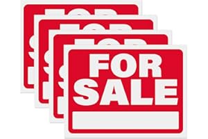 4pk For Sale Signs for Car, Vehicles, Boat, Trailer. Waterproof PVC Plastic, 12" x 9"