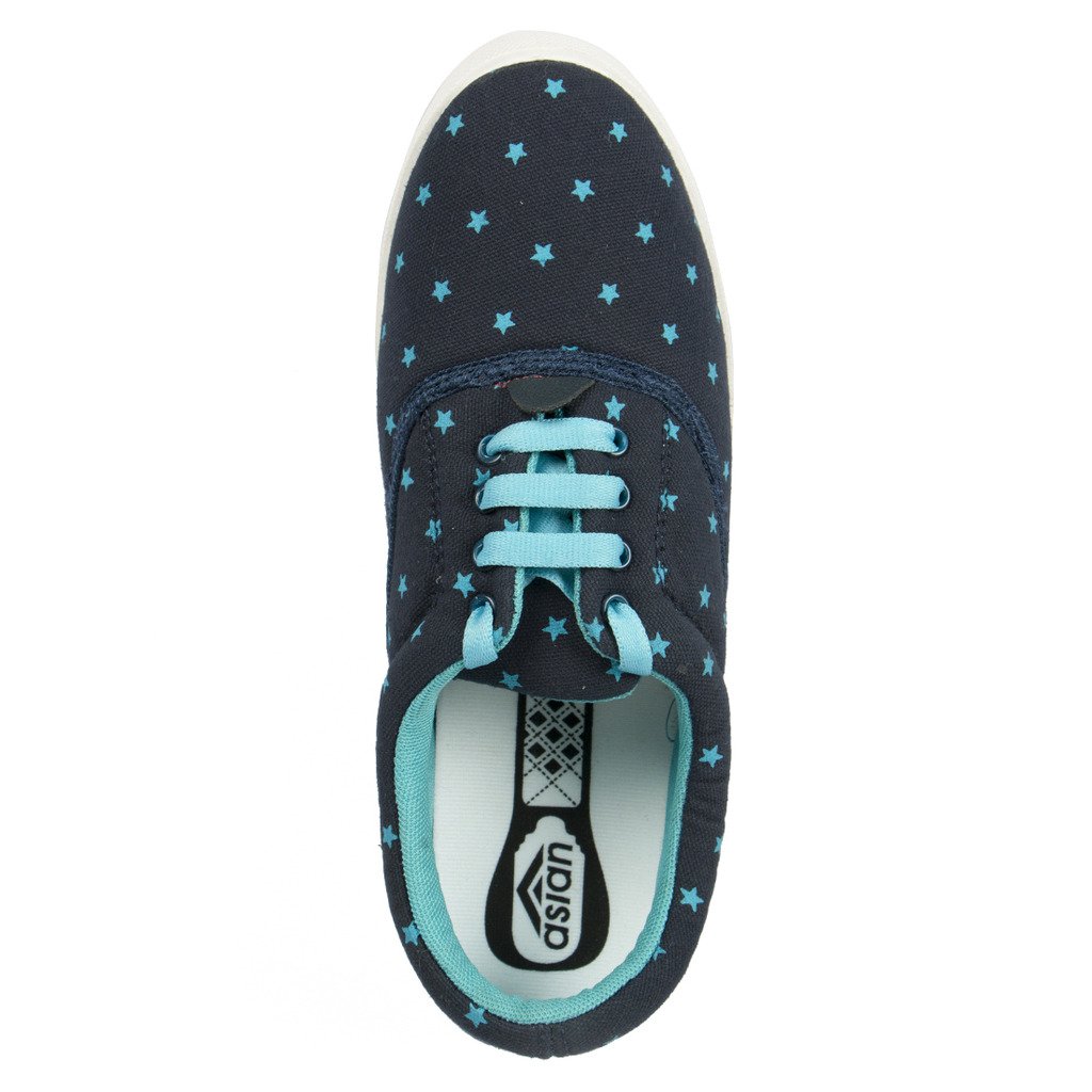asian shoes lr-23 navy blue firozi shoes canvas women shoes
