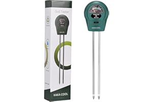 KAKA COOL Soil Moisture Meter, 3 in 1 Soil Tester for Moisture, Light and PH, Soil Humidity Sensor for Plant Care, for Garden, Lawn, Farm, Indoor & Outdoor Use