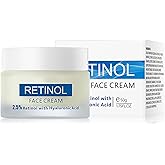 Retinol Face Cream - 2.5% Retinol with Hyaluronic Acid，Anti-aging & Anti-wrinkle Firming Serum Facial Cream，Face and Neck Moisturizer for All Skin Types, 1.75 Fl Oz