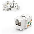 CableCreation Cat6 Keystone Jack RJ45 Keystone Jack, 40-Pack Keystone Cat6 Modular Female Connectors, White