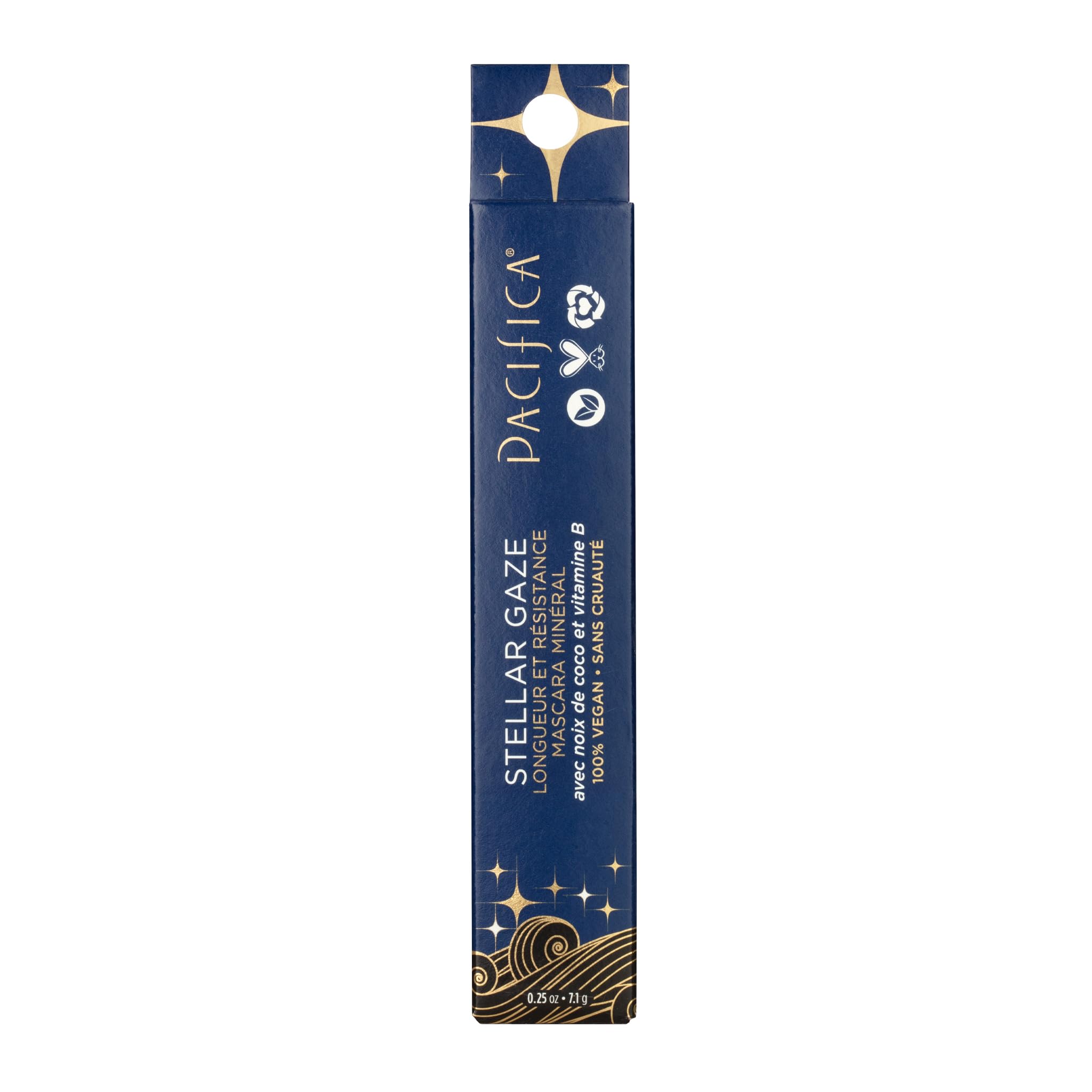 Pacifica Beauty, Stellar Gaze Length & Strength Black Mascara, For Volume and Length, Vitamin B + Coconut, Natural Lash Effect, Silicone, Sulfate & Paraben Free, Vegan and Cruelty Free