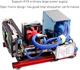 Dpofirs Aluminum ITX Open Frame PC Computer Case ATX PSU 17x17cm DIY Mini view 2