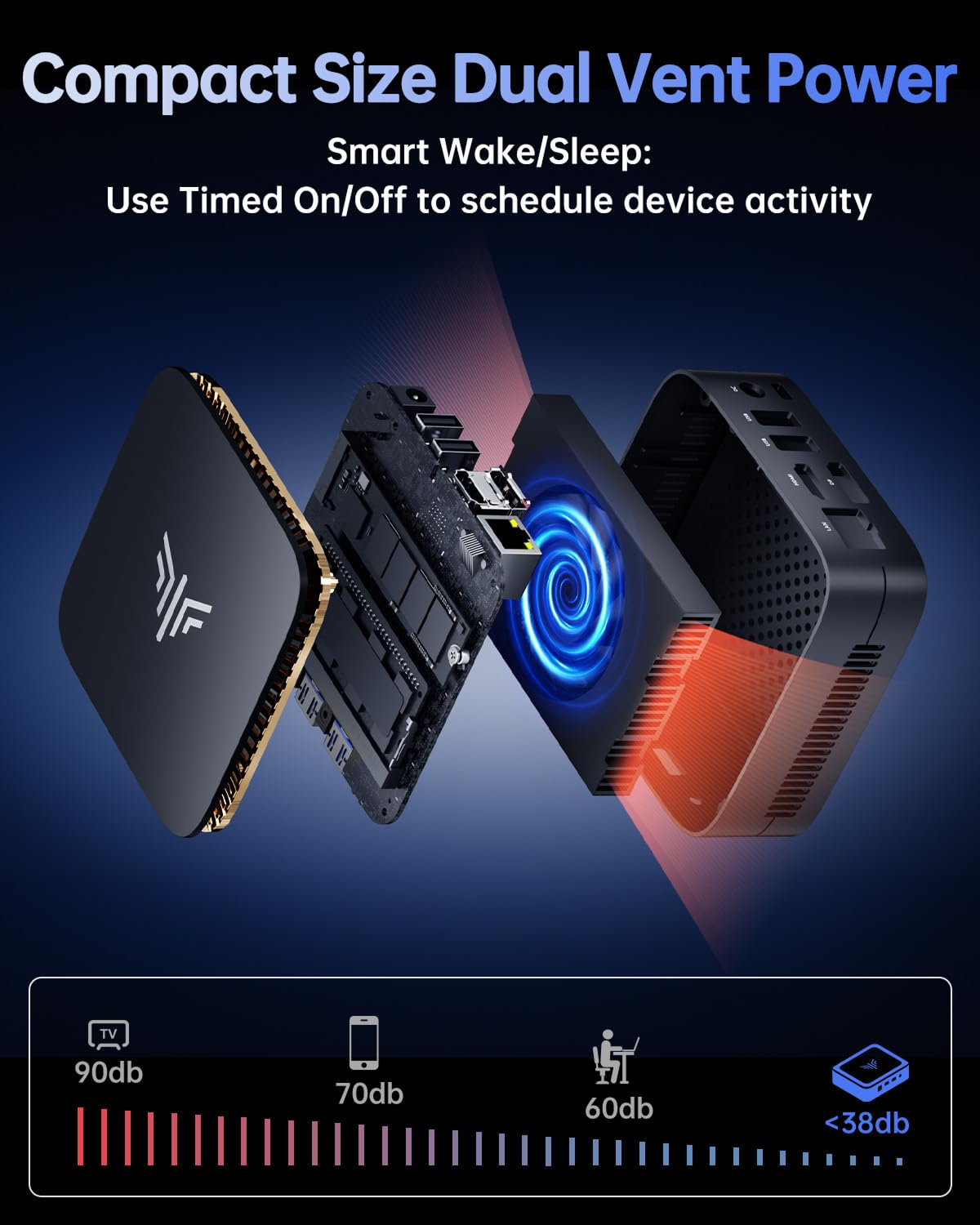 KAMRUI Mini PC, Essenx E1 Desktop Computer N95(up to 3.4GHz) Mini Computers 16GB RAM 512GB SSD Micro PC, Mini Tower Desktop PC Support 4K HDMI, Dual WiFi, BT4.2 for Business Home Office