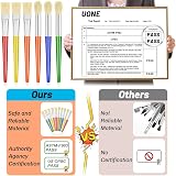 Anezus 10Pcs Chubby Paint Brushes for Kids Round Flat 6 1/4 in Washable Acrylic view 2