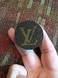Universal cell phone holder covered in authentic repurposed Louis Vuitton canvas