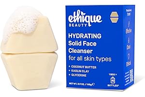 Ethique Hydrating - Solid Face Cleanser for All Skin Types - Plastic-Free, Vegan, Cruelty-Free, 3.9 oz (Pack of 1: 2 bars)