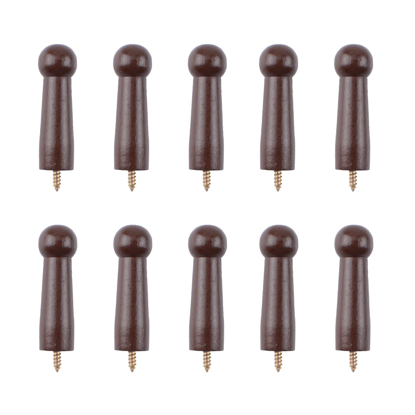 MOROBOR Wooden Shaker Pegs, 10pcs Decorative Coat Peg Natural Wood Hook Screw-On Hat Hook for Doors Stair Edges Wardrobes