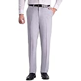 J.M. Haggar Mens 4-Way Stretch Straight Fit Flat Front Dress Pant