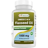 Best Naturals Flaxseed Oil 1000 mg 240 Softgels - Omega-3-6-9 for Heart Health