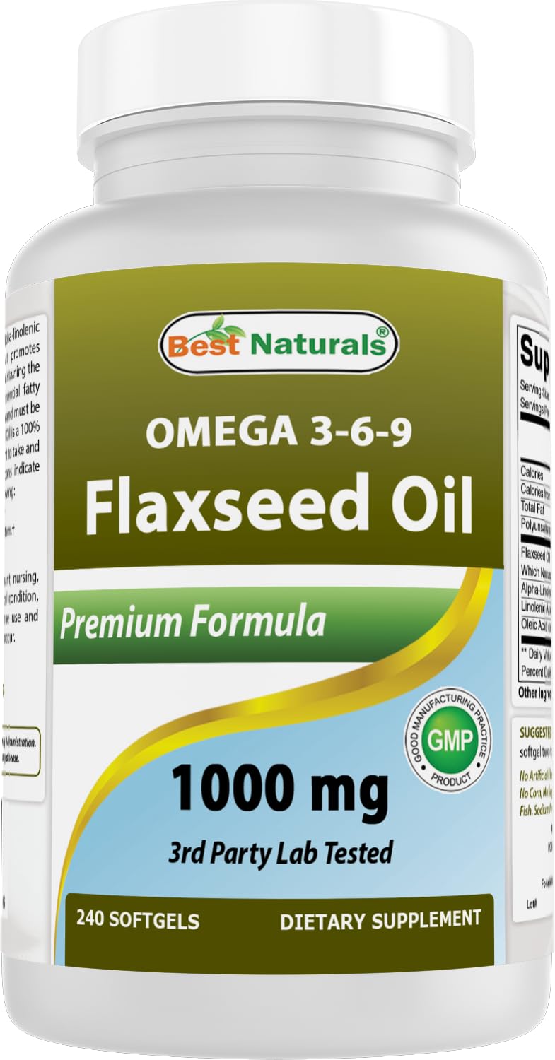 Best Naturals Flaxseed Oil 1000 mg 240 Softgels