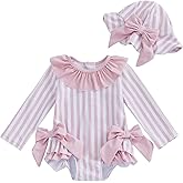 ZyHwShine Toddler Girl Swimsuit Strawberry One Piece Swimsuit Romper with Hat Girl Bathing Suit Kids Girl Beach Rash Guard