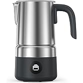 Milk Frother and Steamer [Upgraded], AMZCHEF All-in-1 Detachable Frother for Coffee 600W, Automatic Warm and Cold Foam Maker, Stainless Steel Jug, Dishwasher Safe, LED Display
