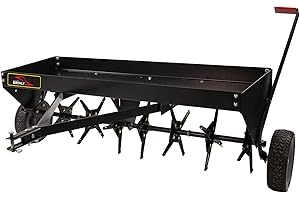 Brinly PA-482BH-A2 Tow Behind Plug Aerator with Universal Hitch, 48", Matte Black