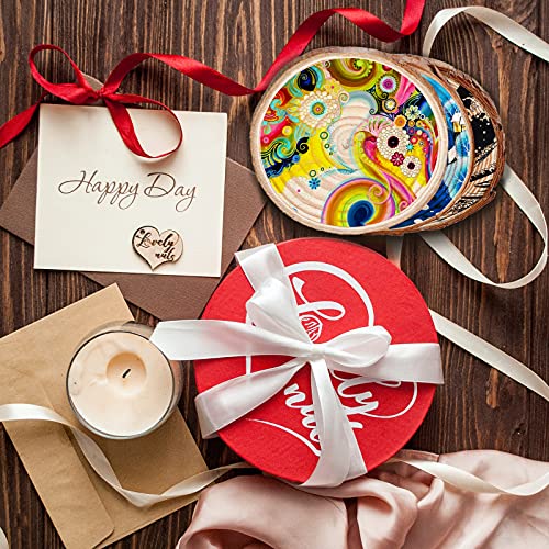 SGRZDQ Unfinished Natural Craft Christmas Ornamengts DIY Crafts, 30 Pcs 2.8-3.1 inches Unfinished Craft Wood kit Predrilled with Hole Wooden Circles(7-8 cm)