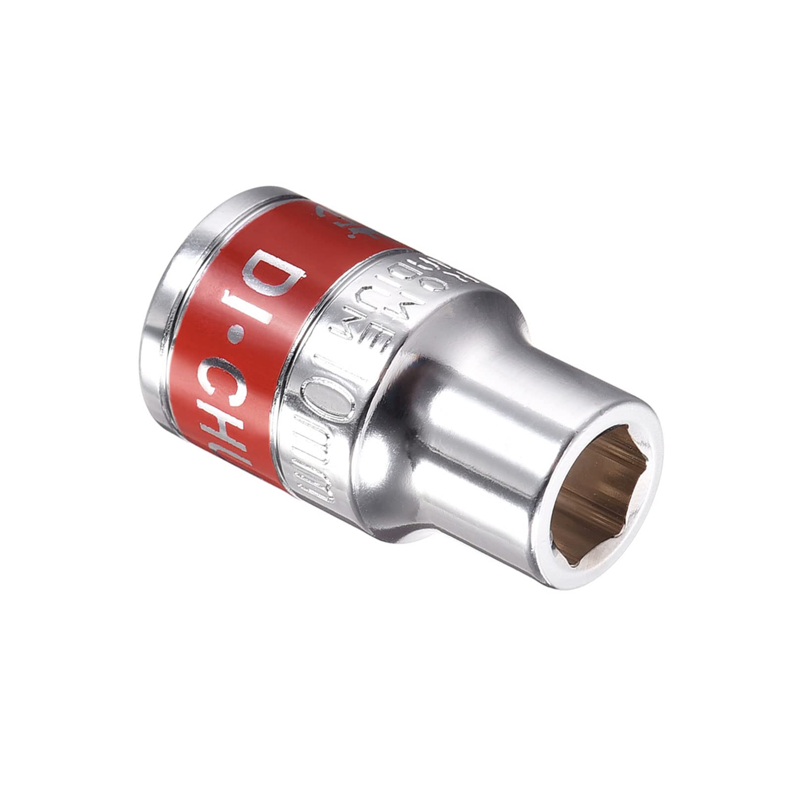Kozelo 6 Point Shallow Socket - [1/2 Inch x 10mm] Square Drive for Car Mechanical Equipment Repair Use, CR-V Steel Metric Sizes with Red Band