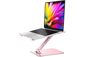 RIWUCT Foldable Laptop Stand, Height Adjustable Ergonomic Computer Stand for Desk, Ventilated Aluminum Portable Laptop Riser