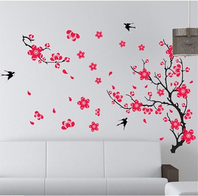 Zxfcczxf Tv Chino Fondo Ciruela Etiqueta De La Pared Pintura Decorativa