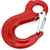 QWORK Clevis Slip Hook G80 Eye Hoist Sling Hook, 1.2 Tons Break Point 4,500 LBs Forged Steel Red Logging Rigging