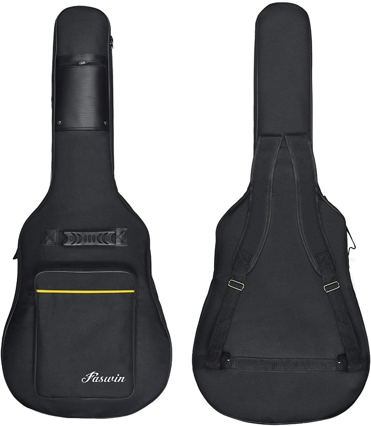41 Inch Dual Adjustable Shoulder Strap Acoustic Guitar Gig Bag - Black