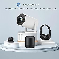 [180°Adjustable Stand] Smart Mini Projector with