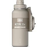 Hydrapeak 32oz Sport Insulated Water Bottle with Straw & Chug Lid, Leak & Spill Proof, Keeps Drinks Cold for 24 Hours, Hot fo