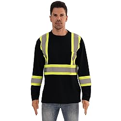 DPSAFETY Hi Vis Safety Long Sleeve Shirts，High
