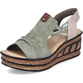 Rieker 68175 Rose Women's Wedge Sandals &ndash; Lightweight, Comfortable and Supportive Stylish Wedges with Shock-Absorbing Durable Sole for All-Day Support
