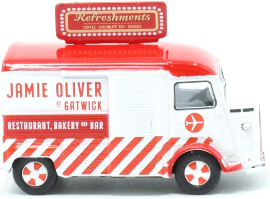 Oxford Diecast 1:76 Citroen H Catering Van Jamie Oliver at Gatwick Collectable model 76CIT002, Frothy Pink, Pale Blue, White - Image 4