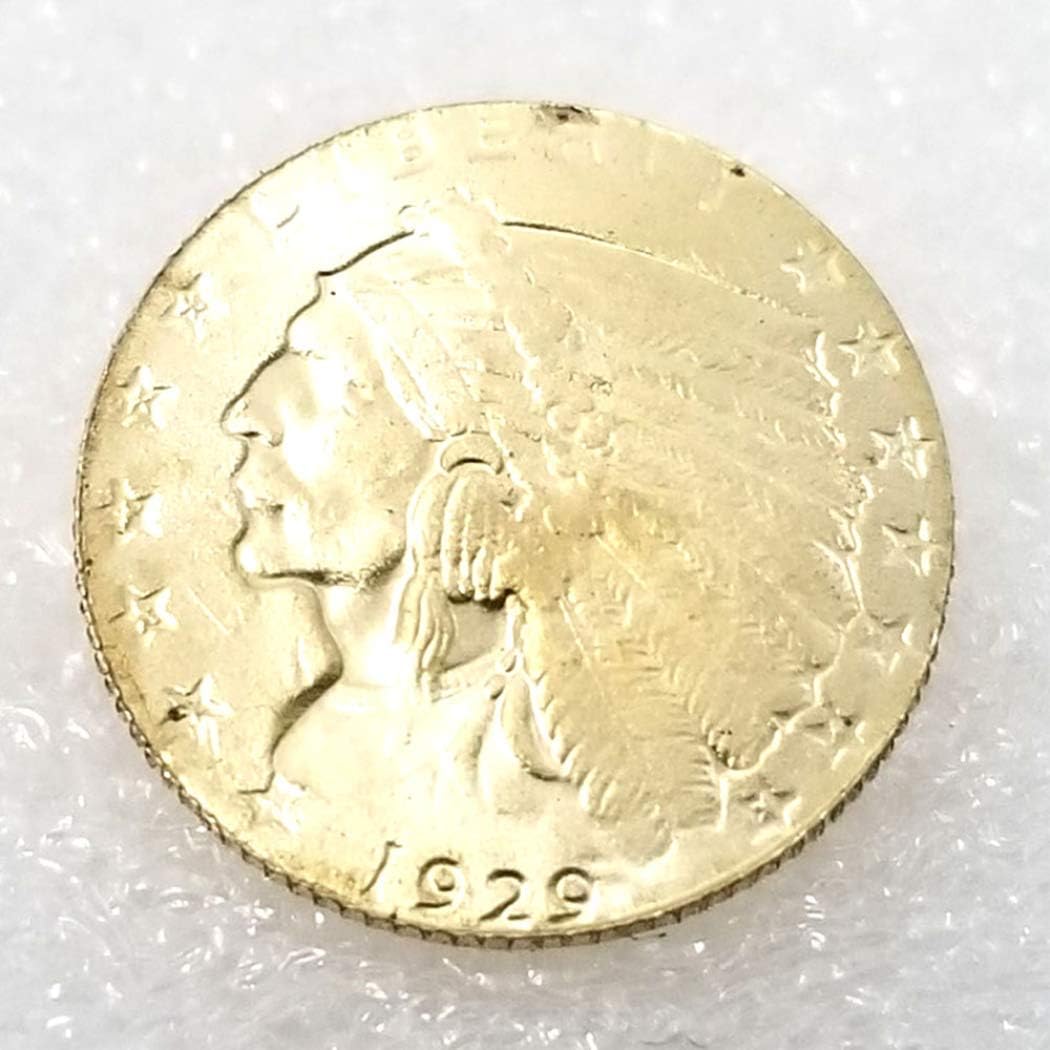 DengRen 1929 Antique Liberty Indian 2.5-Dollars Replica Coin- Great American Old Coin - US Old Coins- Morgan Dollars Coin -Discover History of US Coins Satisfactory Service