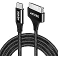 AGVEE 2 Pack 3ft USB-C to 30 Pin Cable Adapter for Old iPhone 4/4S iPad 1/2/3 iPod, Braided Metal Shell Type-C to 30Pin Adapter Charging Charger Data Cord, Black