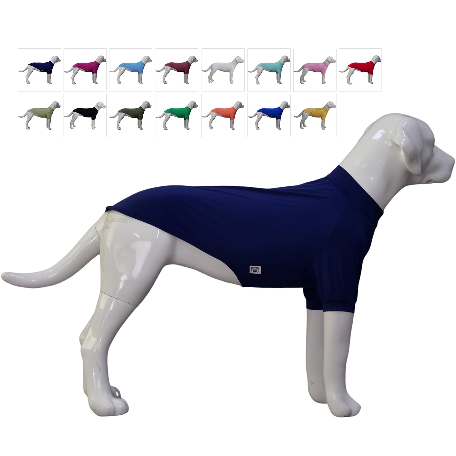 LoveLongLong Spring Summer Cooling Dog T-Shirt with UV Protection and Moisture-Wicking Fabric Blank Color Navy blue L