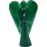 ANAYA AGATE Green Jade Guardian Angel Statue – 2 Inch Natural Hand-Carved Crystal Angel Figurine for Luck, Prosperity & Posit