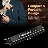 OFFCUP 24-Hole Blues Harmonica C Key Double Row Brass Core Titanium Panel view 2