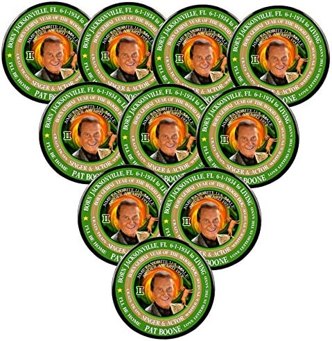 Pack-10 Pat Boone Singer Pin, Astrology Gemini Zodiac Wood Dog (2.25")