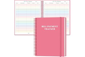 YARIDAR Bill Tracker Notebook - Monthly Bill Organizer & Planner for Personal Budgeting Financial, Monthly Bill Payment Checklist, 8.5" x 11", Pink