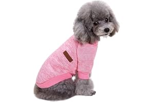 CHBORLESS Pet Dog Classic Knitwear Sweater Warm Winter Puppy Pet Coat Soft Sweater Clothing for Small Dogs (XS, Pink)