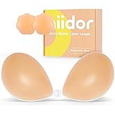 Niidor Adhesive Bra Strapless Ultra Sticky Invisible Push up Silicone Bra Multiple Colors Sizes Reusable for Backless Dress