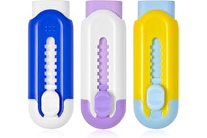 MUXDILU Retractable Eraser, Pack of 3, Pencil Eraser for Pencils,Assorted Color