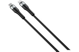 Trusmi USB C to Lightning Cable 20W Fast Charging, 3ft Silicone PD Charger Cord, Soft Tangle-Free Durable Cable, Black